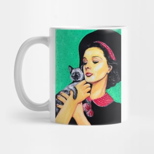 Vivien Leigh and her Siamese cat Mug